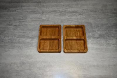 Двойной соусник из дуба (соусница на 2 отделения) от мастерской DIVIRO